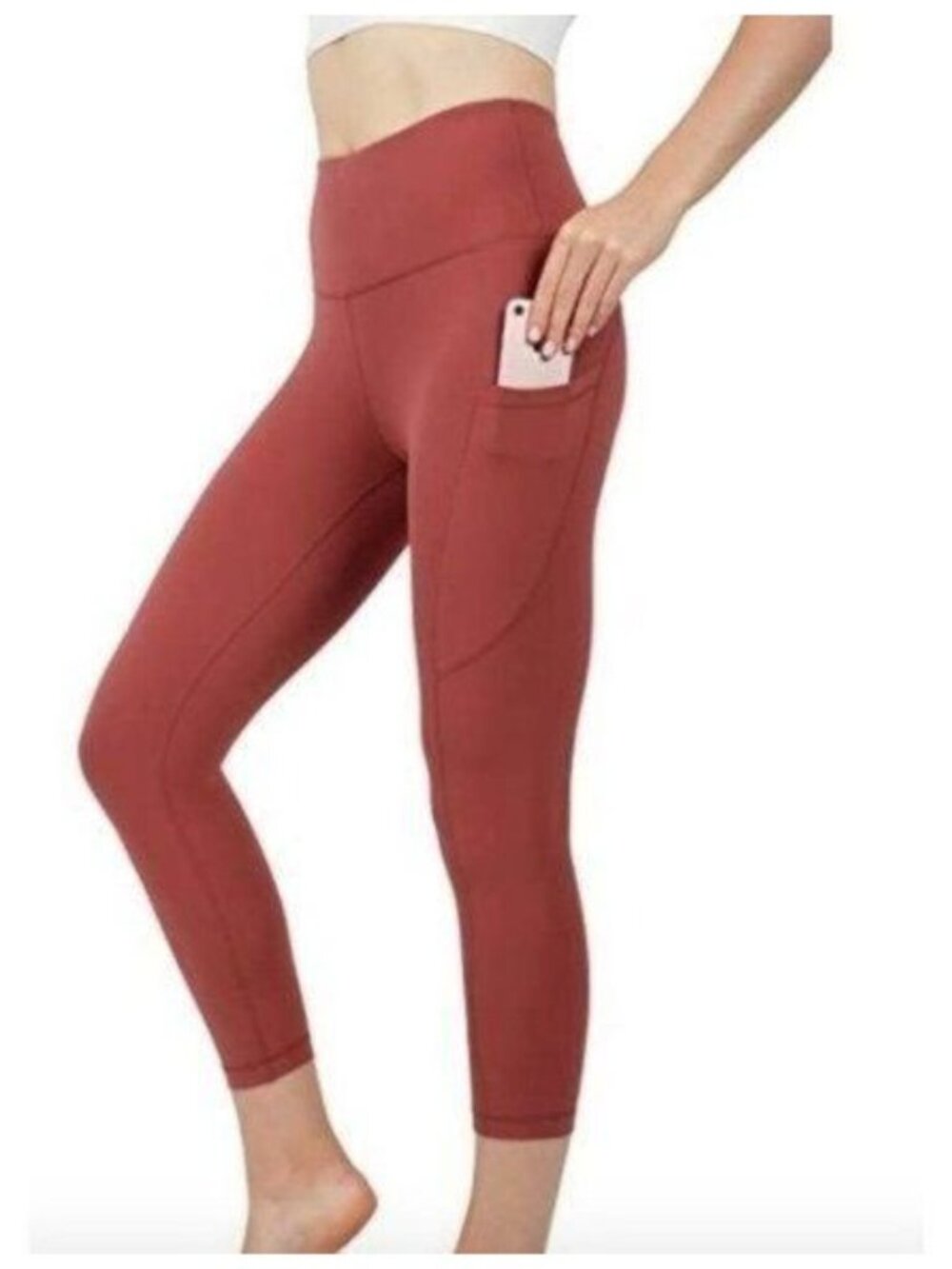 90 Degree by Reflex Interlink Carbon Hi-Rise Leggings Terracotta - Size S NWT
